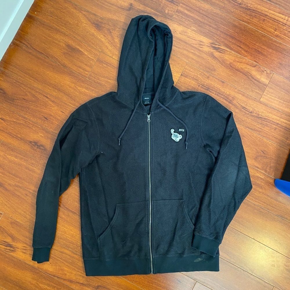 RVCA EMBROIDERED black French terry size large